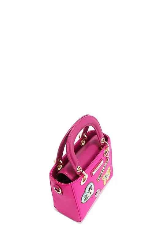Nicole Lee USA Color Patch Handbag with Top Handle