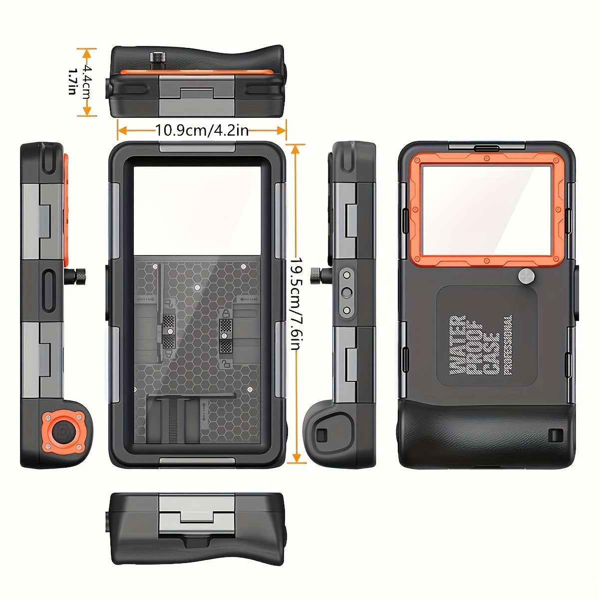 Up to 6.9 inches Waterproof Diving Case for Phones - Perfect for Swimming and Snorkeling - Compatible with iPhone 15, 14, 13, 12, 11, Pro Max, Plus, Samsung Galaxy Ultra and More - Protective Plastic Material