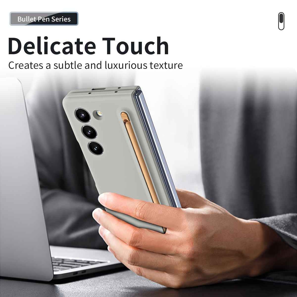 Suitable For Samsung Z Fold5 phone case with Spen Stylus Drop Proof for Samsung Galaxy Zfold 5 Slim folding case with built-in pen slot with stylus