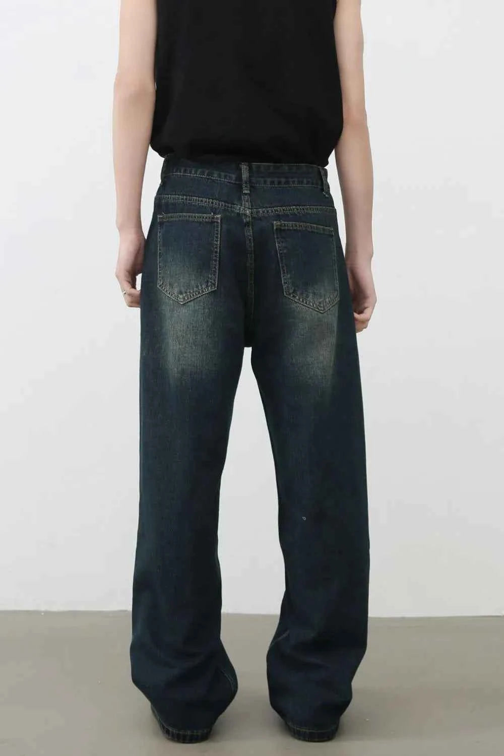 Men's Distressed Wide Leg Jeans