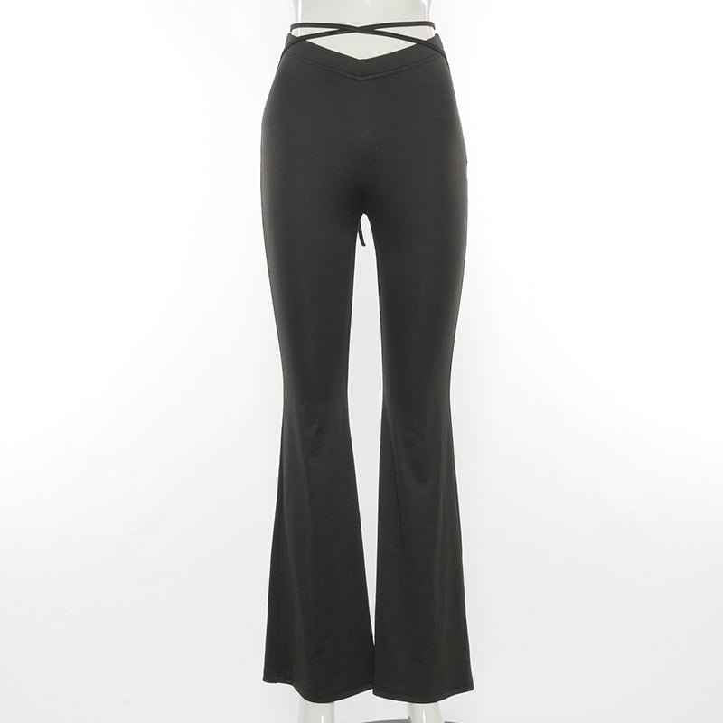 Black flared track pants with high comfort designed for casual wear and easy movement