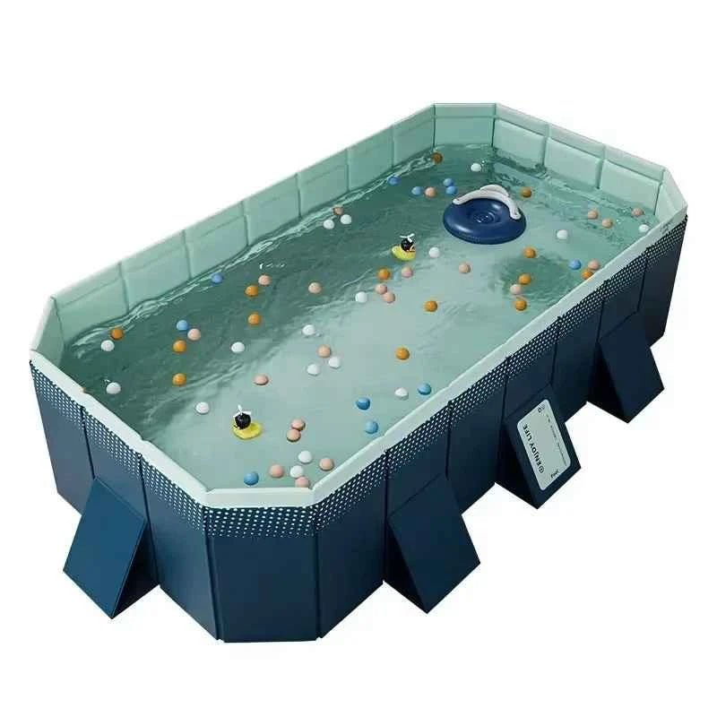 Foldable Pool, Non-Inflatable Kids' and Adults' Outdoor Swimming Pool, Hard Plastic Shell Portable Pool, Kid PoolFoldable Pool, 260CM