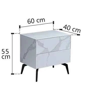 Full Rock Plate TV Stand & Coffee Table - Italian Minimalist Design with Solid Wood Frame, Modern Media Console for Living Room L60W40H55cm Cabinet