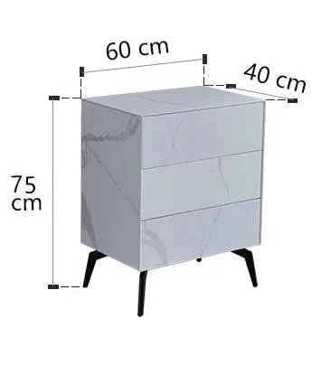 Full Rock Plate TV Stand & Coffee Table - Italian Minimalist Design with Solid Wood Frame, Modern Media Console for Living Room L60W40H75cm Cabinet