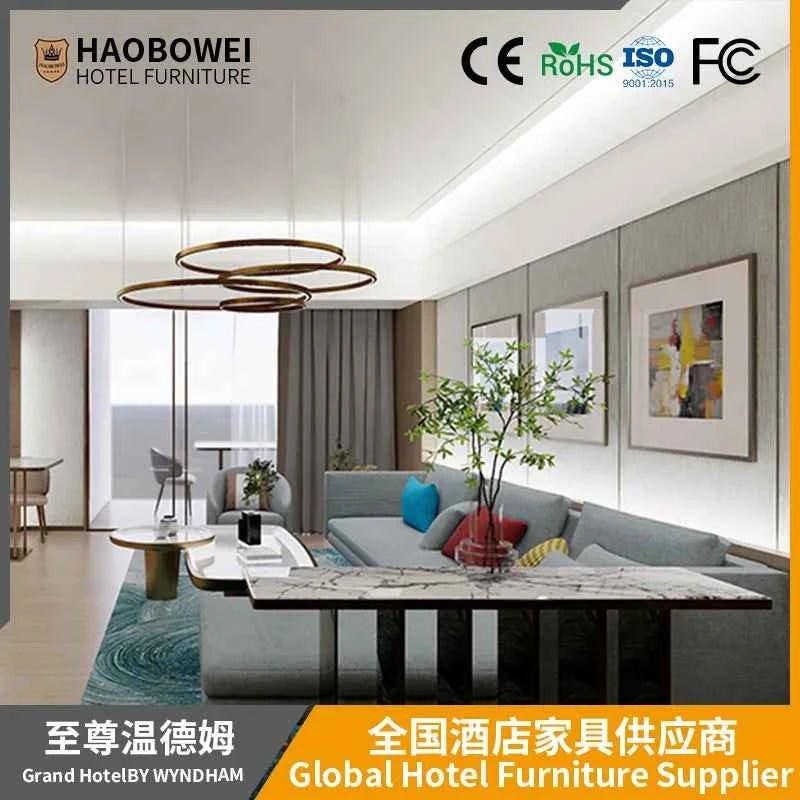 High-end custom hotel furniture standard room full design bedroom set apartment villa bed and breakfast furniture