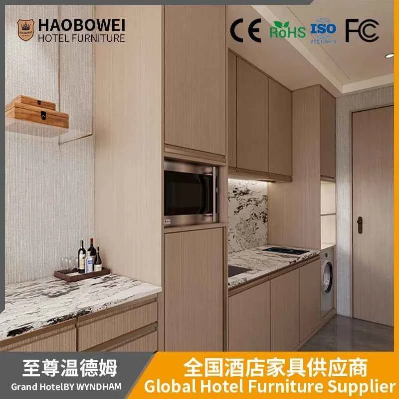 High-end custom hotel furniture standard room full design bedroom set apartment villa bed and breakfast furniture