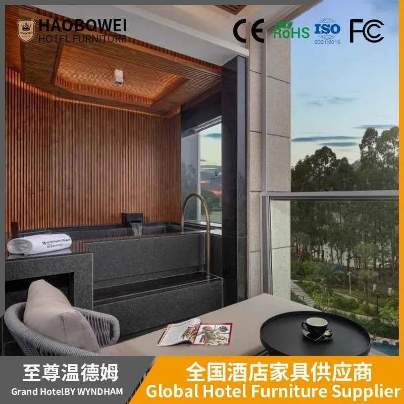 High-end custom hotel furniture standard room full design bedroom set apartment villa bed and breakfast furniture