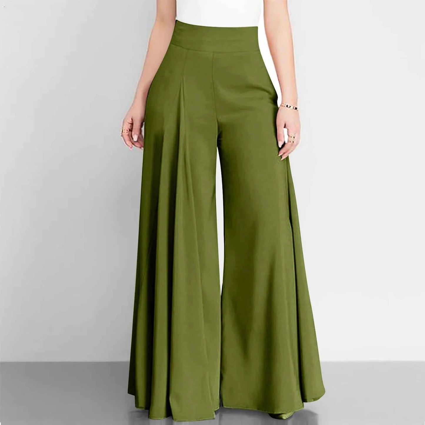 High Waist Wide Leg Pants for Effortless Style army green