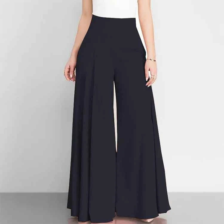 High Waist Wide Leg Pants for Effortless Style DEEP BLUE