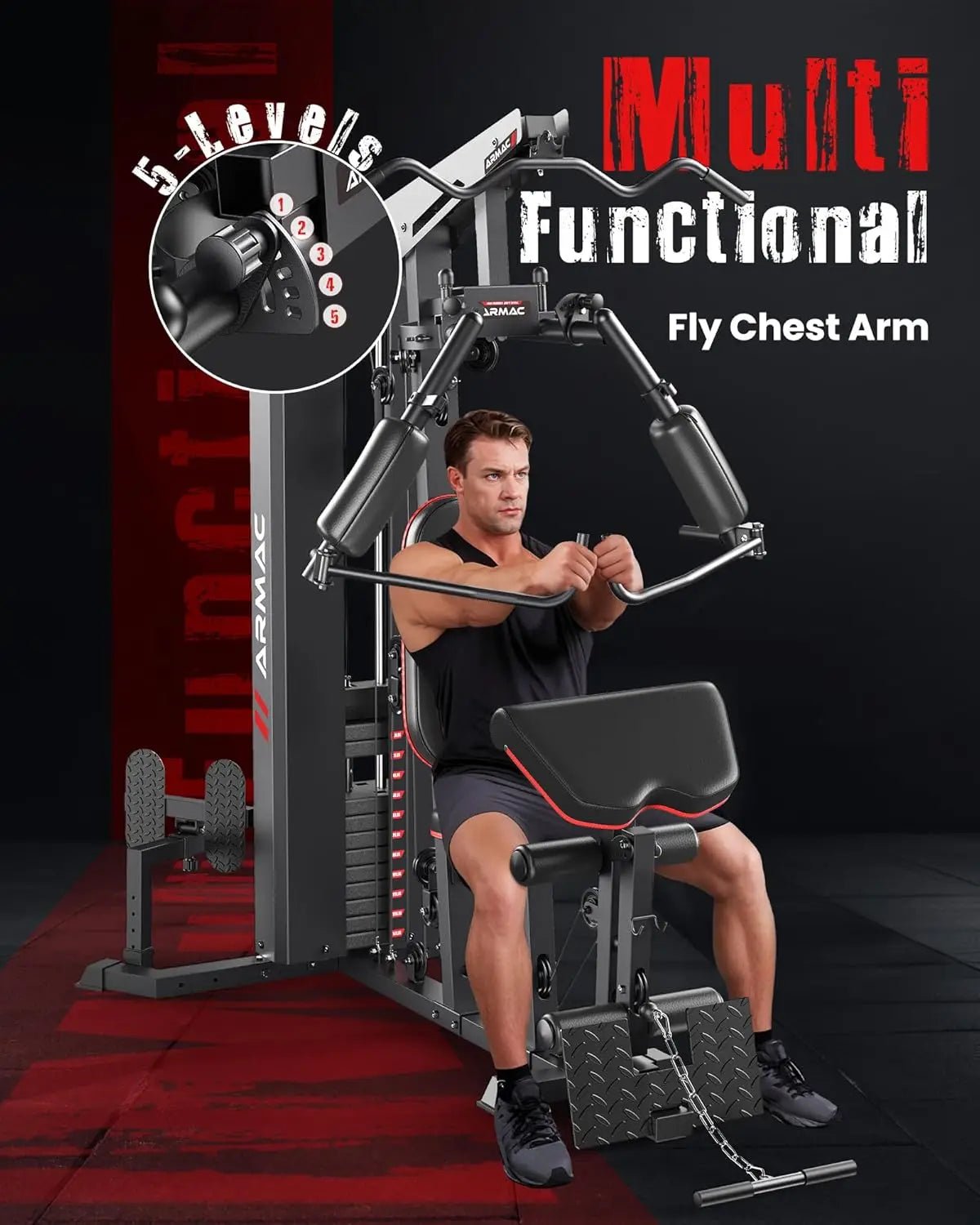 Home Gym Equipment for Leg Press, 150LBS Weight Stack Machine, Workout Station with Pulley System