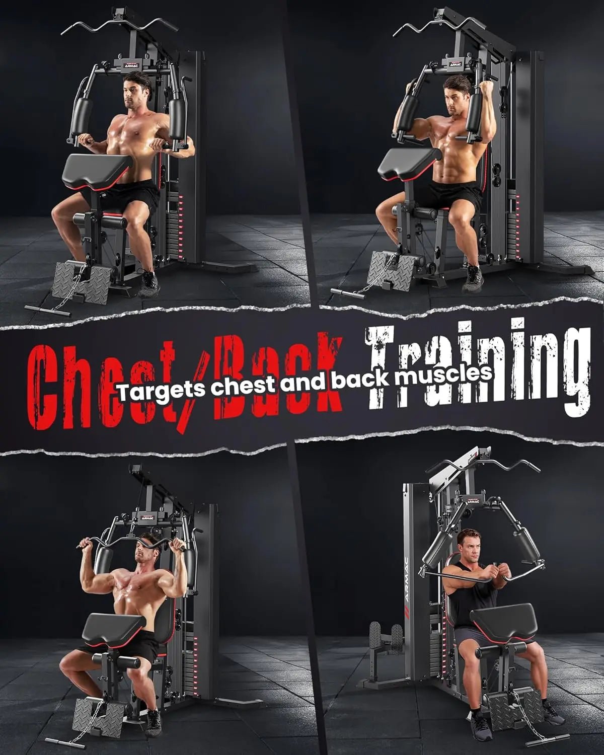Home Gym Equipment for Leg Press, 150LBS Weight Stack Machine, Workout Station with Pulley System
