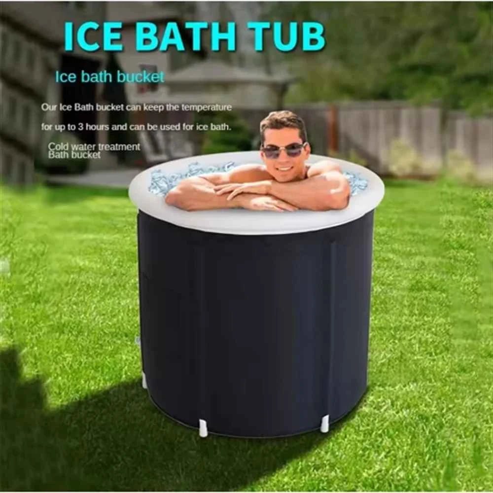 UltraLux Home Ice Bath Portable Collapsible Bathtub Thicken Large Adult Inflatable Bath Bucket Outdoor Water Therapy Cold Plunge Tub Default Title