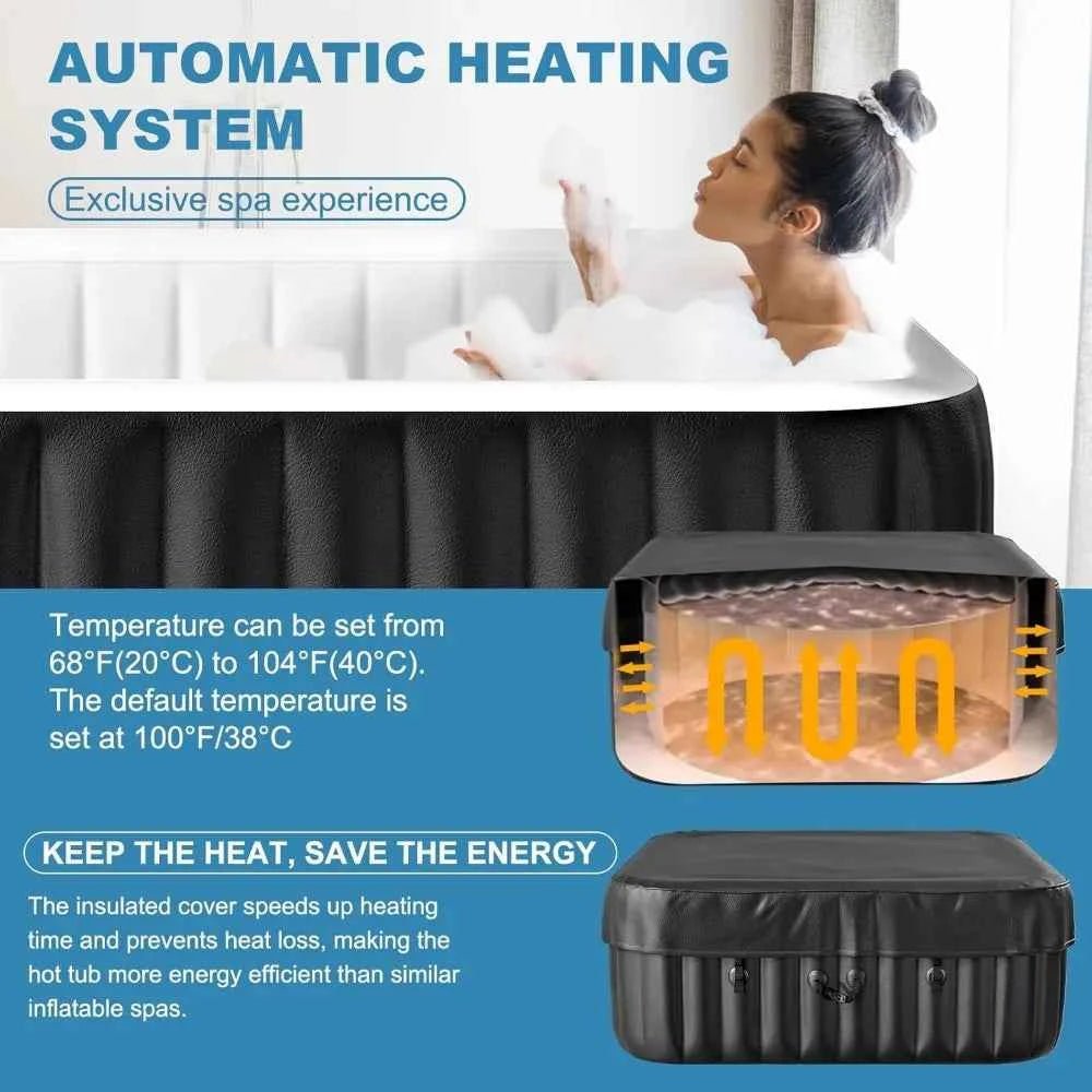 Inflatable Hot Tub - Ultimate Relaxation - Portable Blow Up Spa