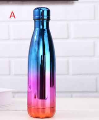 Colorful insulated stainless steel water bottle with a gradient design for stylish hydration