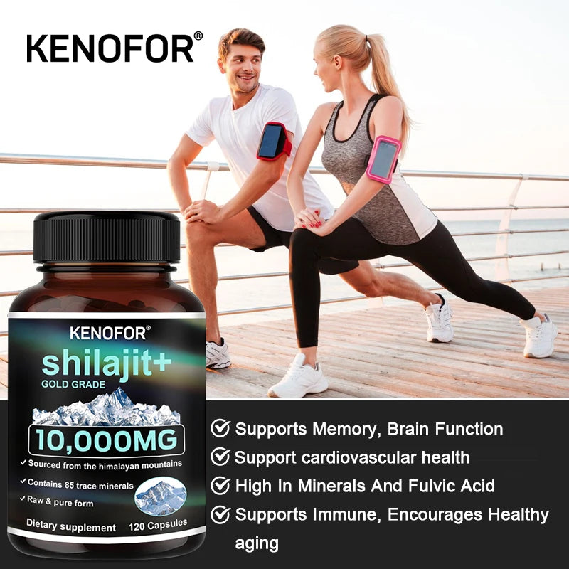 Kenofor Pure Shilajit Capsules - 10,000mg, 120 Count