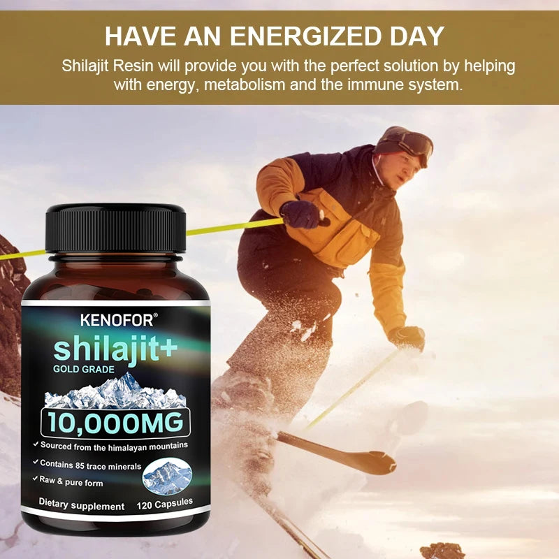 Kenofor Pure Shilajit Capsules - 10,000mg, 120 Count