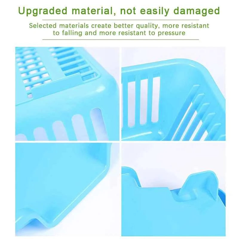 Durable blue kitchen drainage rack made with upgraded materials for better quality and resistance