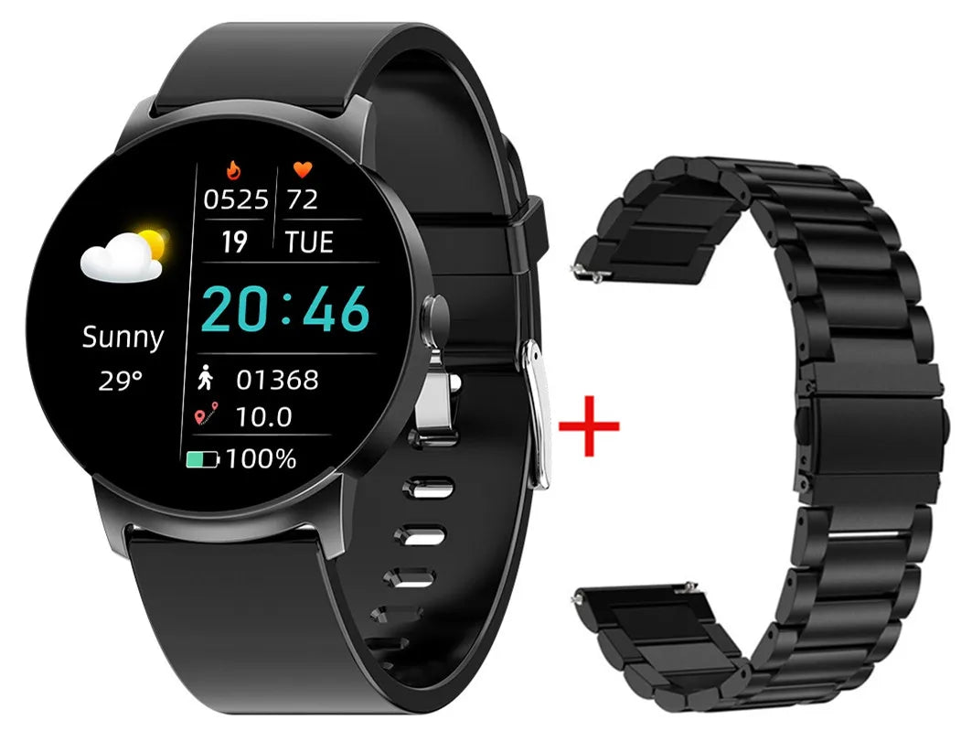 KS02 Smart Watch - Top Tech Wearable Black Steel