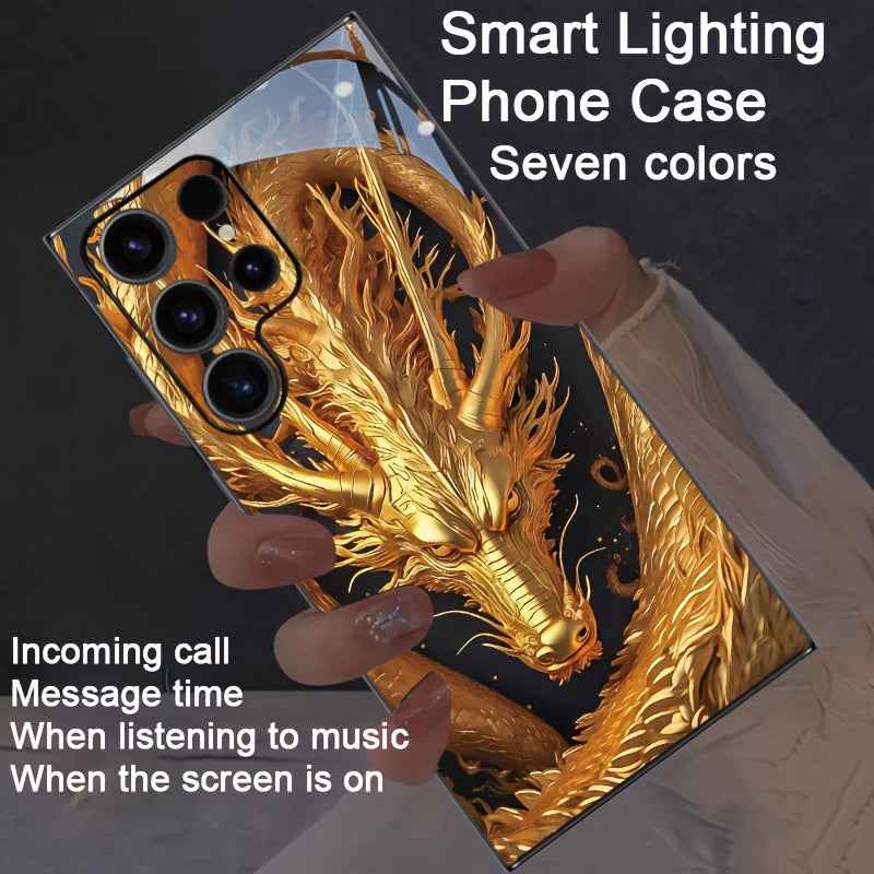 LED dragon phone case with smart lighting feature in seven colors for notifications and music