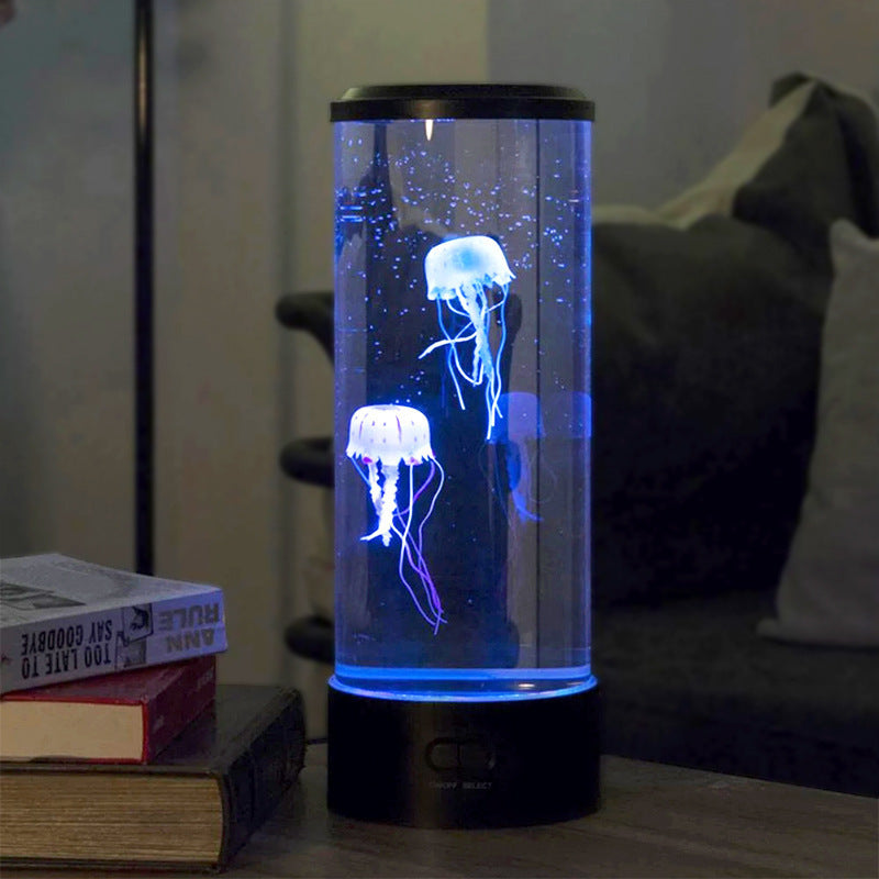 LED jellyfish lamp in a stylish design with glowing jellyfish, perfect for home decor.