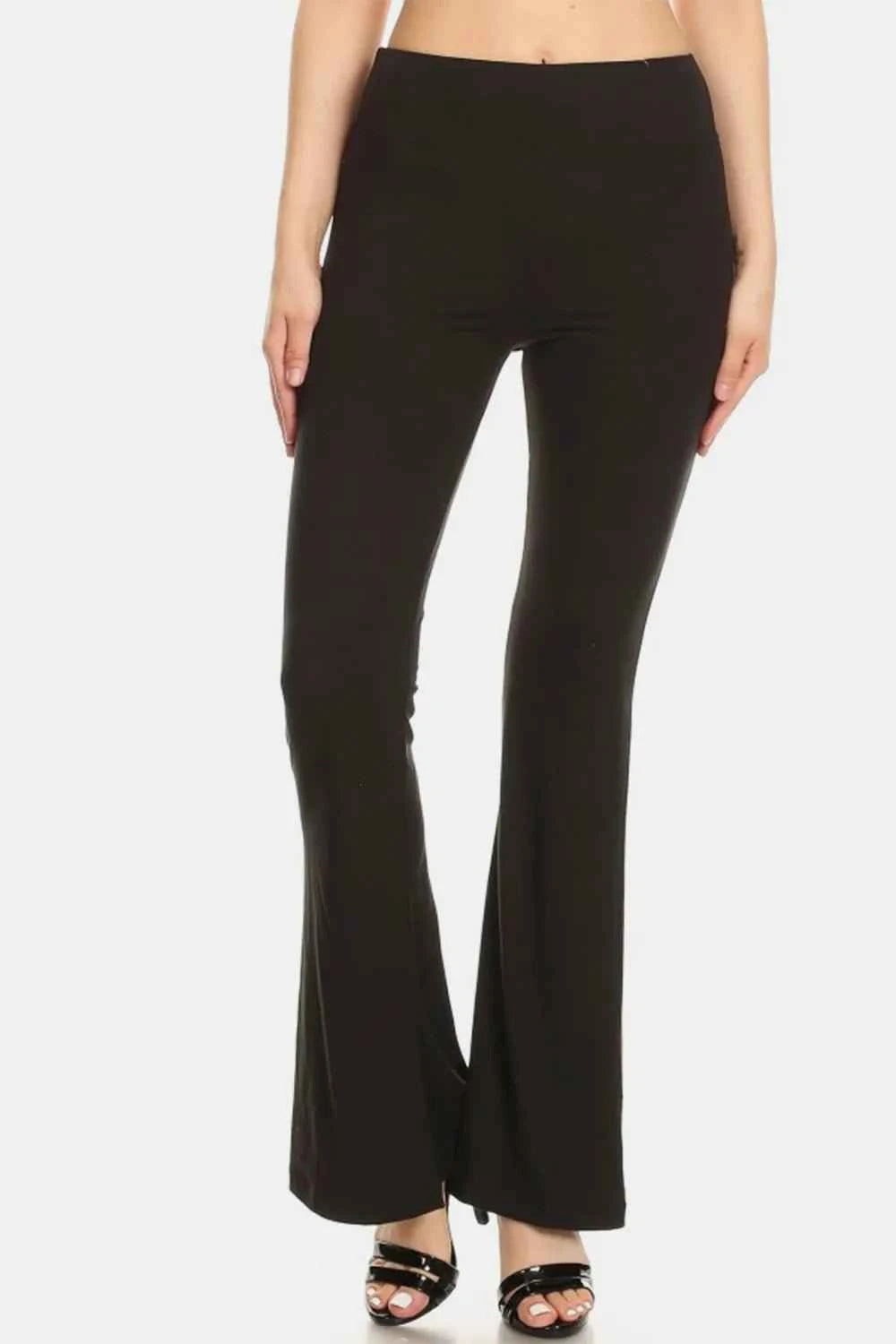 Leggings Depot High Waist Flare Leggings Black Organic