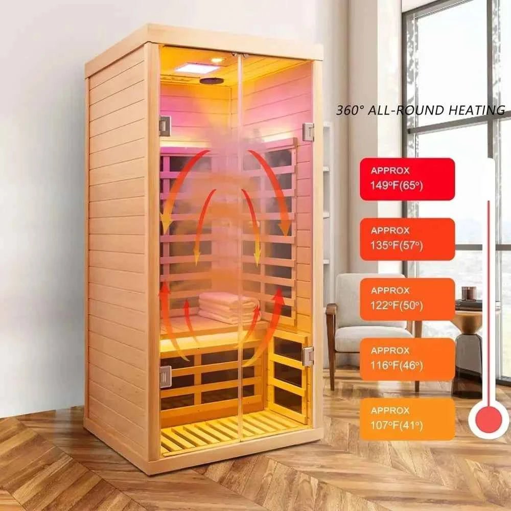 Luxury 1-Person Infrared Sauna - Ultimate Relaxation & Wellness - Classical Wearable