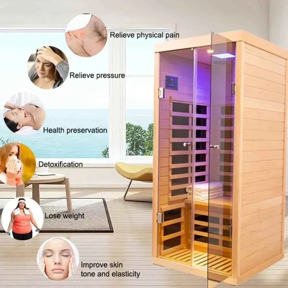 Luxury 1-Person Infrared Sauna - Ultimate Relaxation & Wellness - Classical Wearable