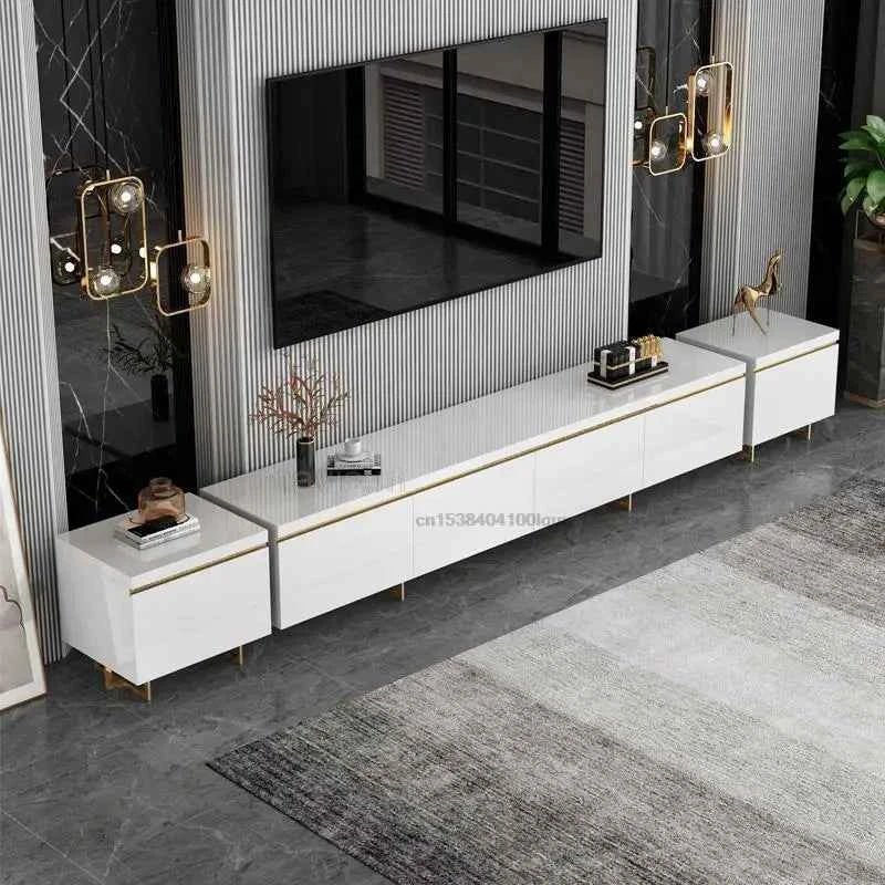 Luxury Living Room Furniture Set - Modern Wood Coffee Table & TV Cabinet Combo