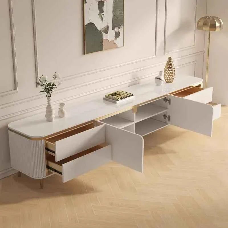 Luxury Modern Solid Wood TV Stand & Coffee Table - Perfect for Small Space Living Room Furniture