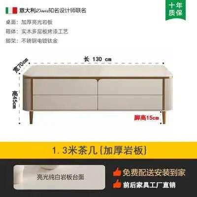 Luxury Modern Solid Wood TV Stand & Coffee Table - Perfect for Small Space Living Room Furniture 130x70x45cm