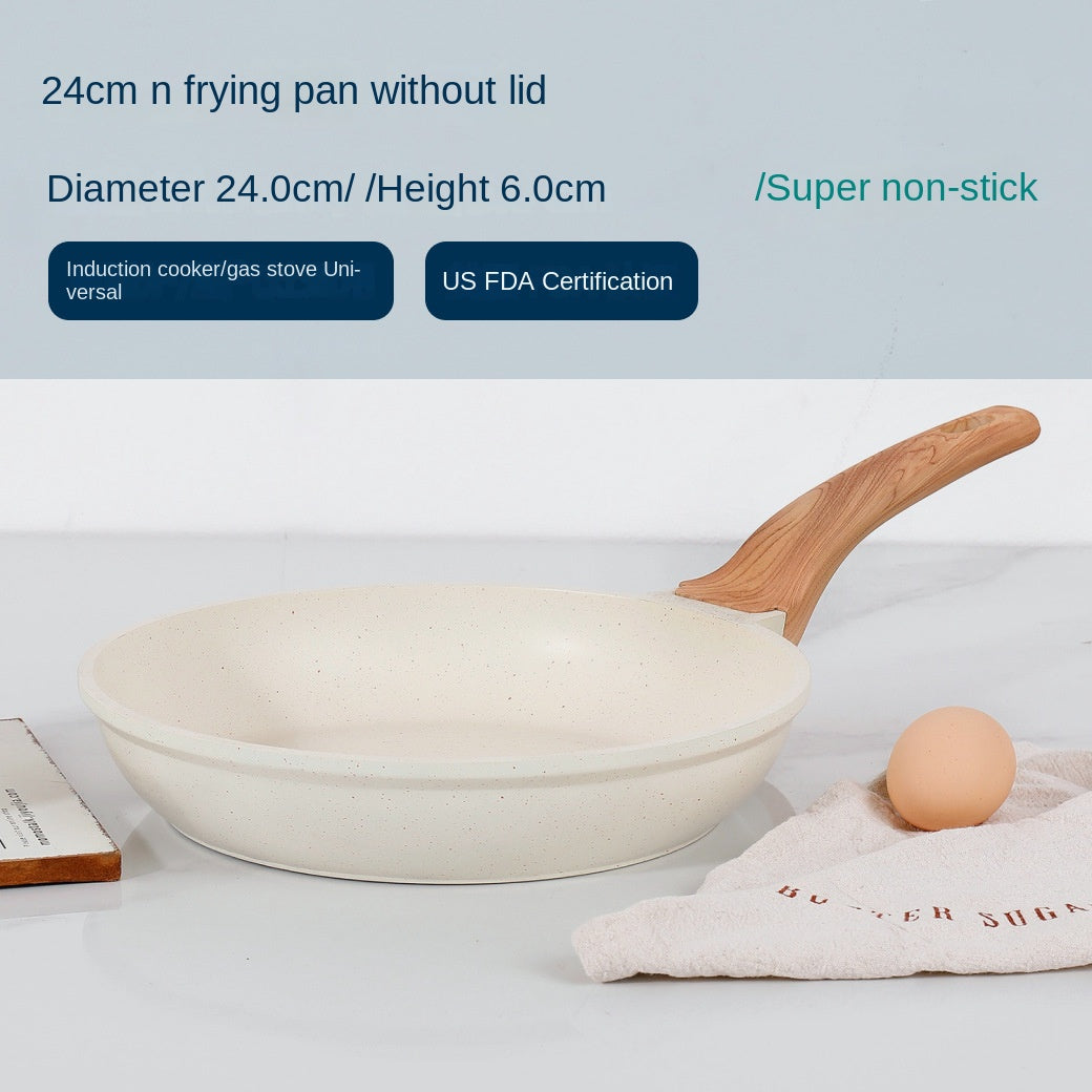24cm Eprolo frying pan from the medical stone non-stick cookware set with wood handle and FDA certification