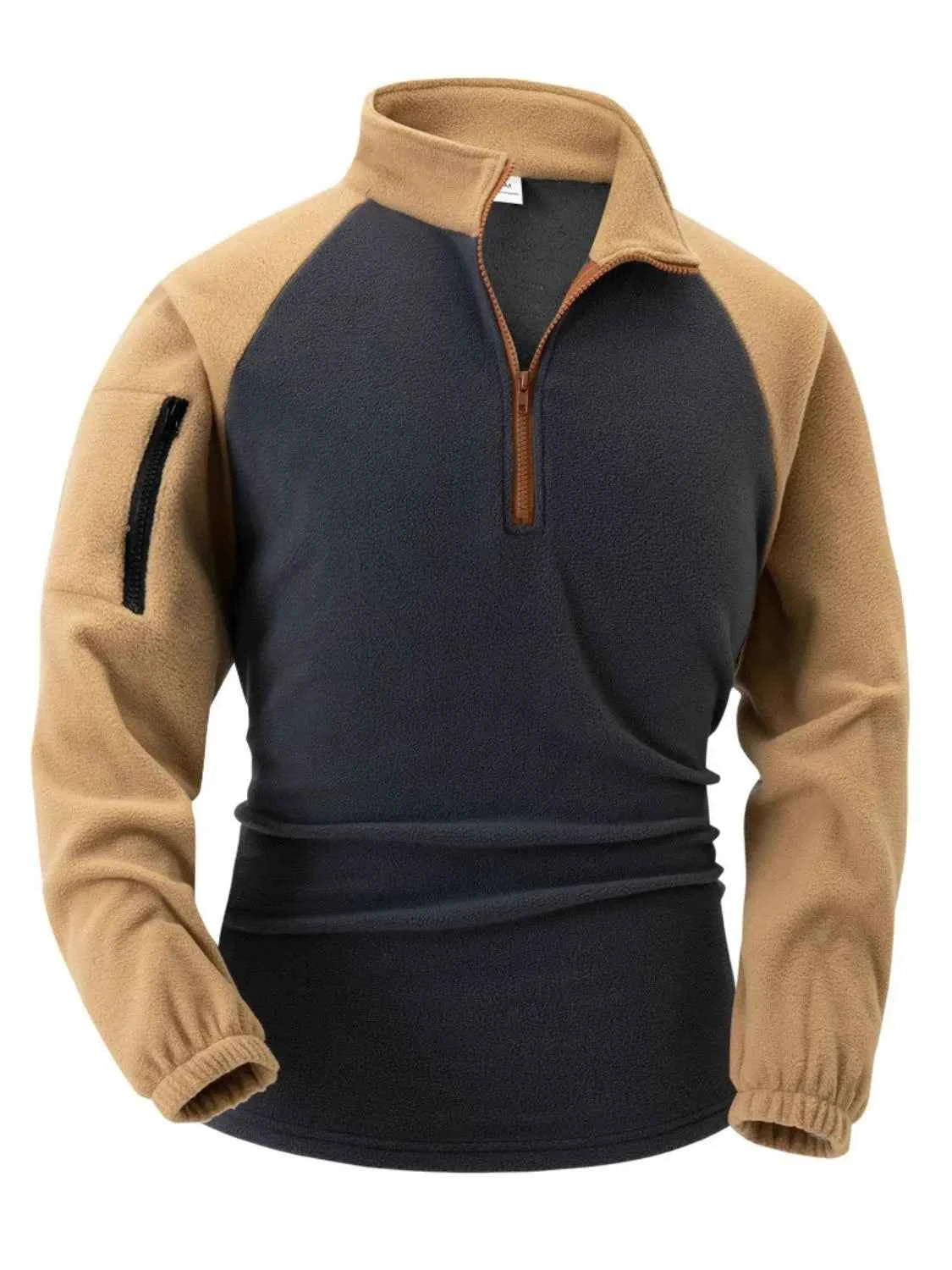 Men's Contrast Raglan Sweatshirt - Stylish Comfort Tan