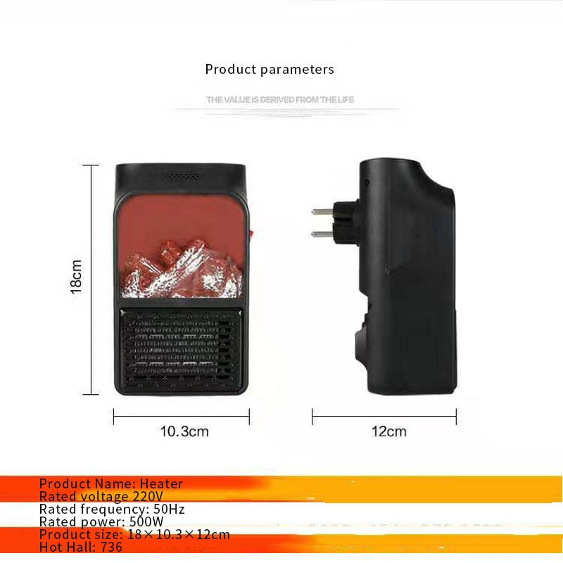 Compact eprolo mini electric wall heater with a sleek design and user-friendly plug for efficient heating