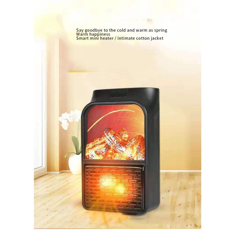 Compact mini electric wall heater with glowing elements designed for efficient warmth indoors