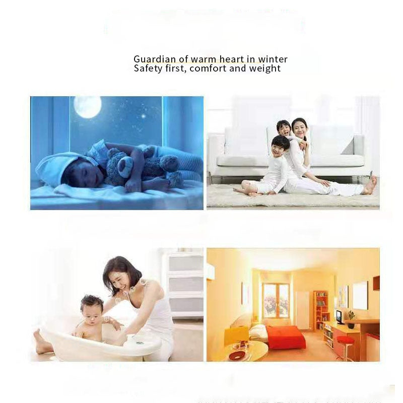 Mini electric wall heater images showing cozy settings and family warmth during winter months