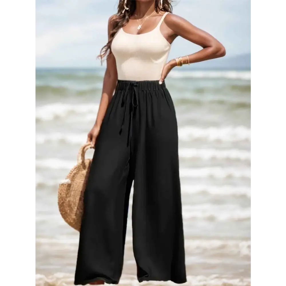 Modern High-Waist Wide-Leg Pants - Black / 2XL - Apparel