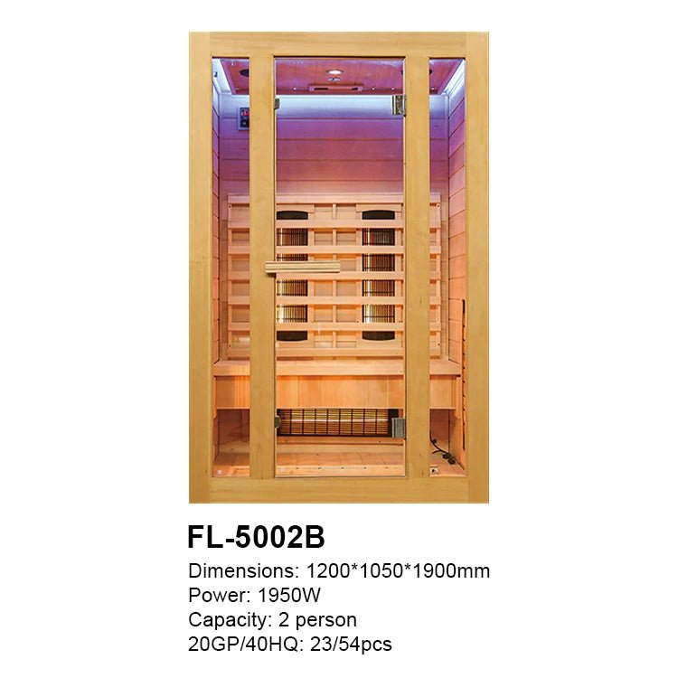 Modern Luxury 2-Person Indoor Dry Steam Sauna Room With Computer Control Panel Far Infrared Features