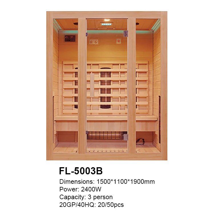 Modern Luxury 2-Person Indoor Dry Steam Sauna Room With Computer Control Panel Far Infrared Features