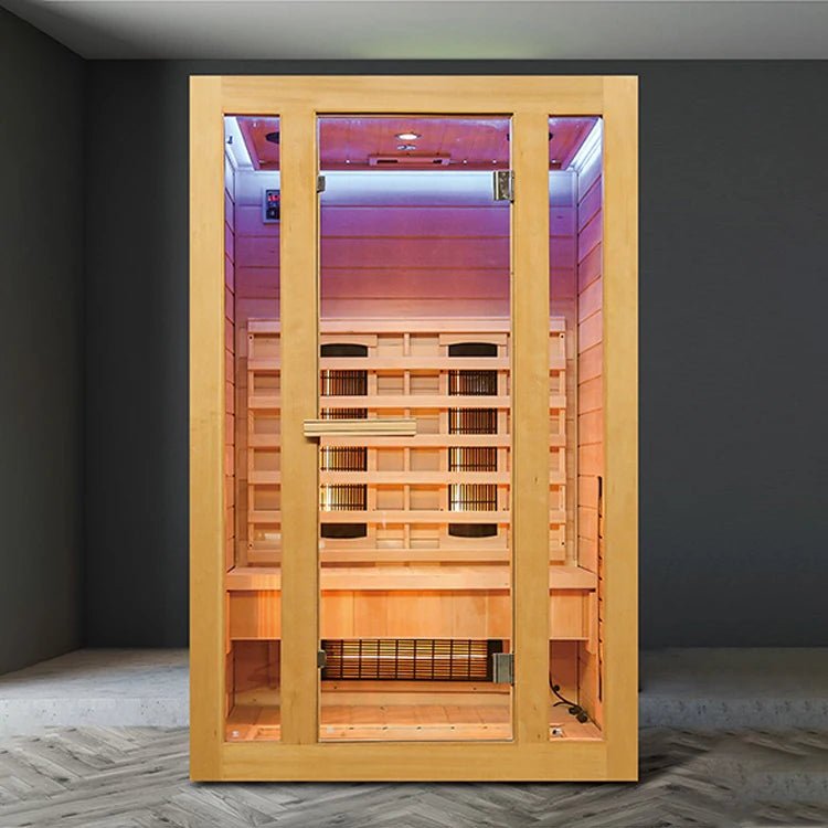 Modern Luxury 2-Person Indoor Dry Steam Sauna Room With Computer Control Panel Far Infrared Features Default Title