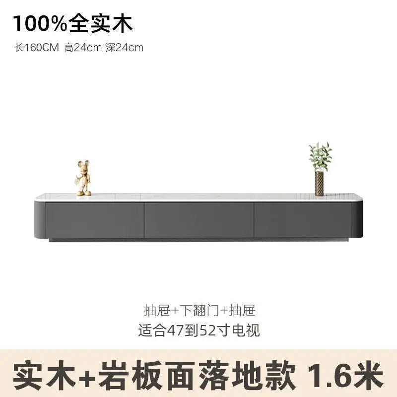 Modern Luxury Coffee Table Cabinet Combo - Space-Saving Living Room Furniture Gray 1.6 meters soli
