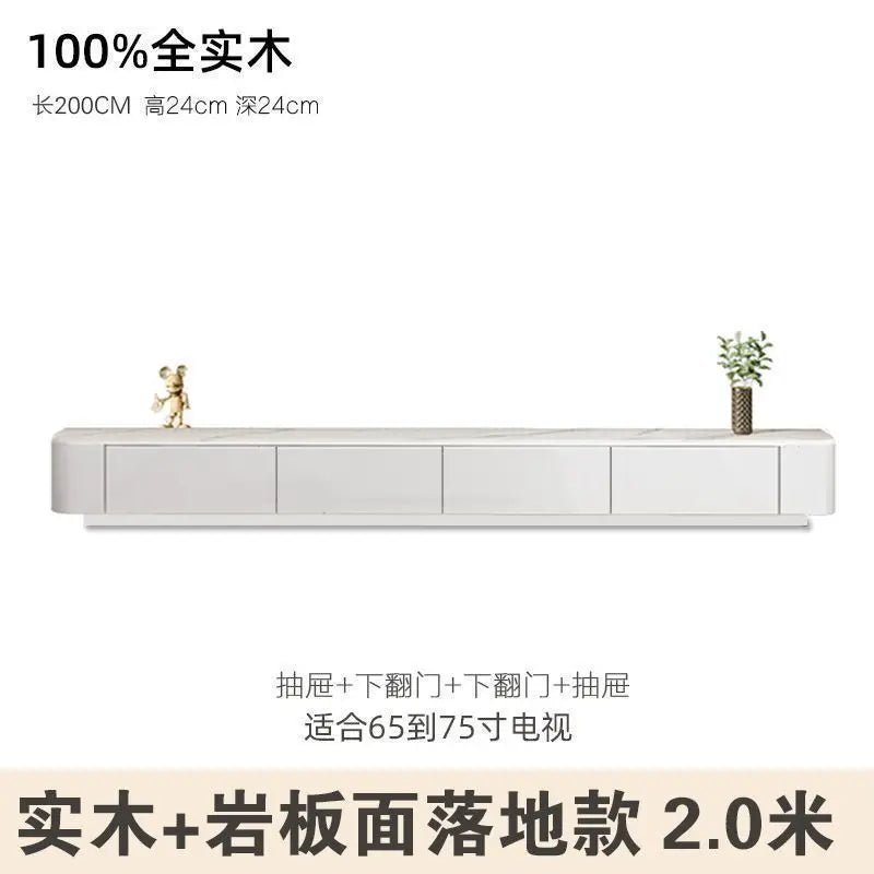 Modern Luxury Coffee Table Cabinet Combo - Space-Saving Living Room Furniture White 2.0 meters sol
