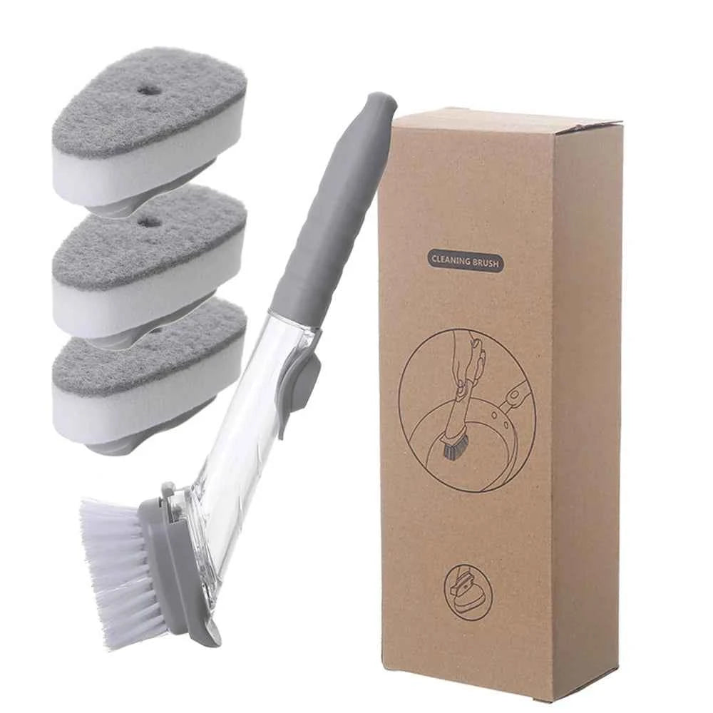 Multi-Functional Kitchen Brush for Easy Cleaning Light Grey