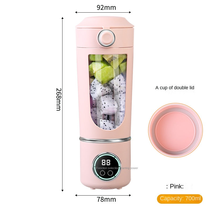 Portable Juicer USB Charging for Fresh Smoothies pink English version