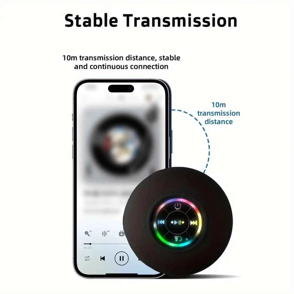 Portable Bluetooth Speaker - Waterproof & Suction Cup Design for Outdoor Fun