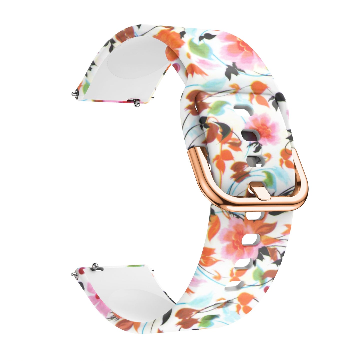 Stylish silicone watchbands for Samsung Galaxy with a floral design and gold buckle for a trendy look