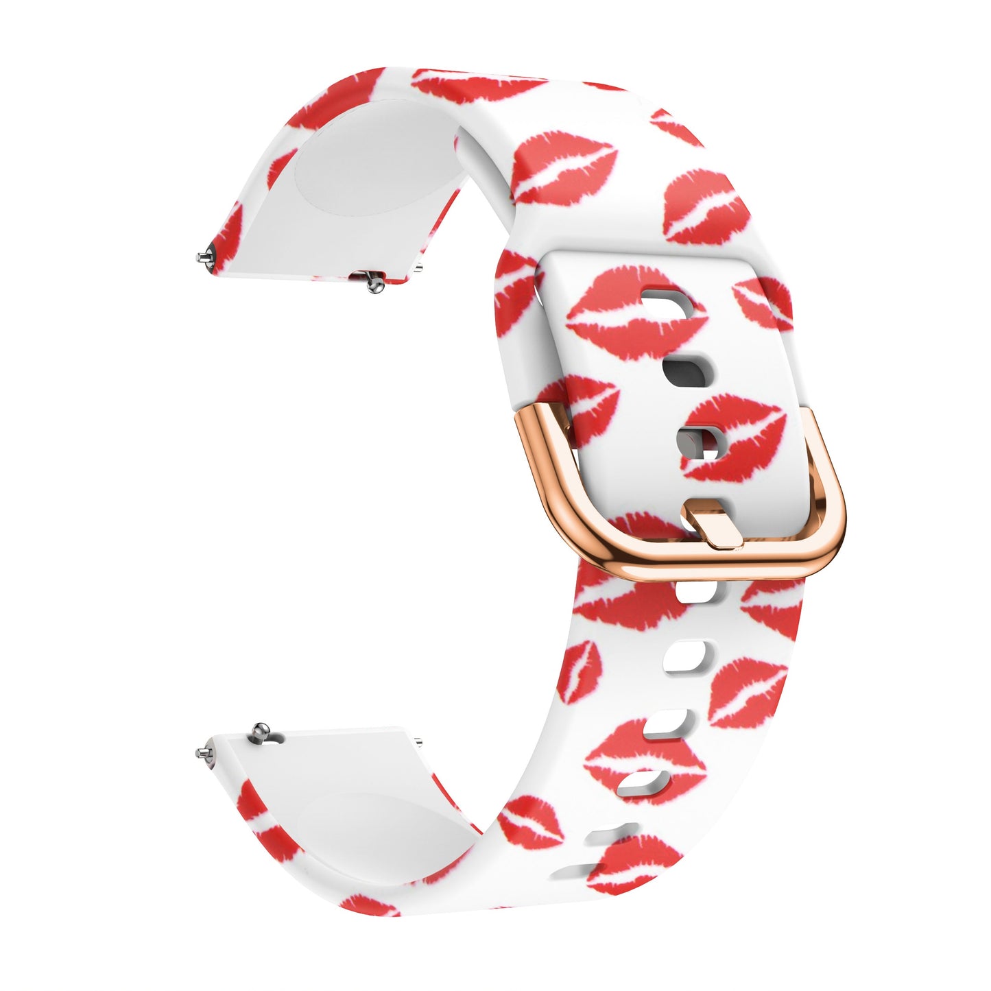 Stylish silicone watchbands for Samsung Galaxy with red kiss lip print pattern