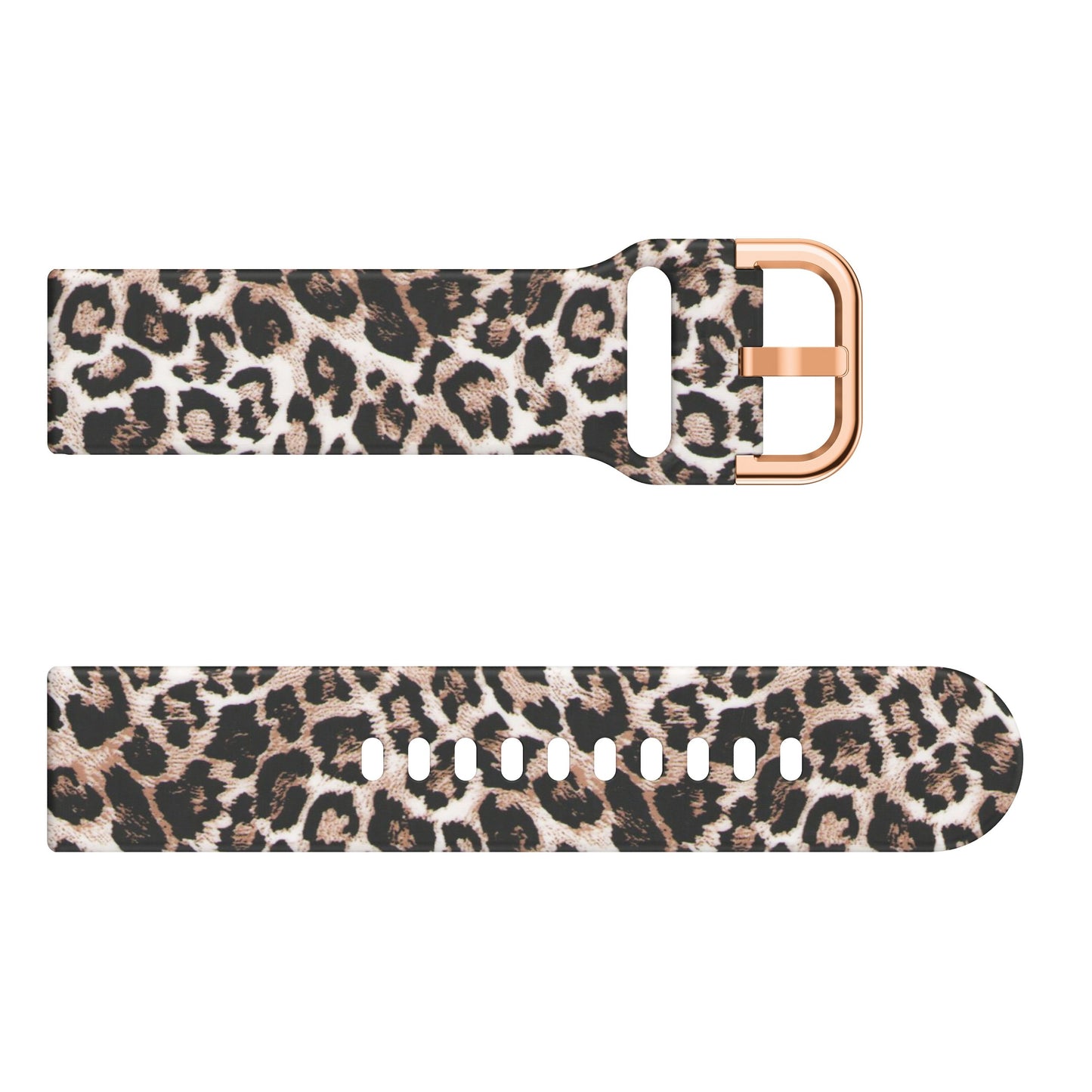 Leopard Print Silicone Watchbands for Samsung Galaxy with Gold Buckle for Stylish Wear