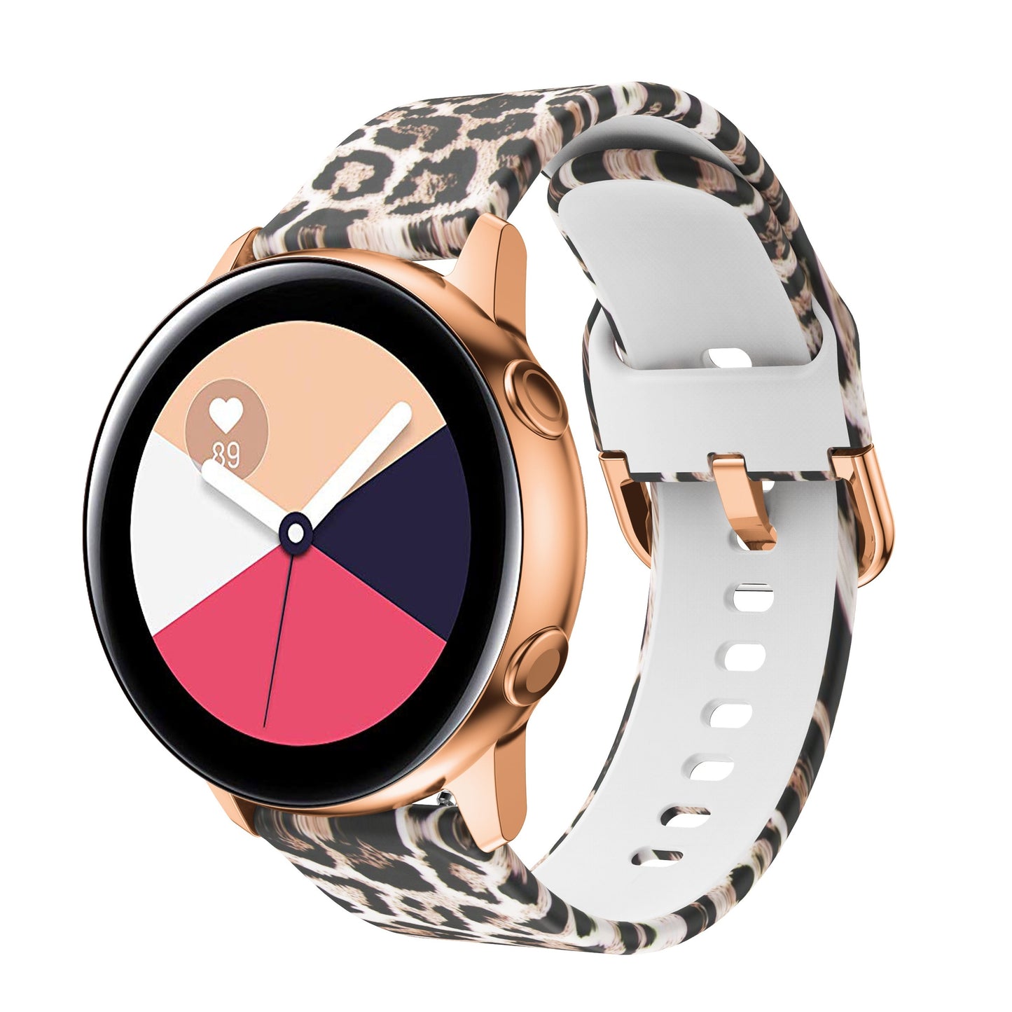 Stylish leopard print silicone watchbands for Samsung Galaxy with a secure buckle for a comfortable fit