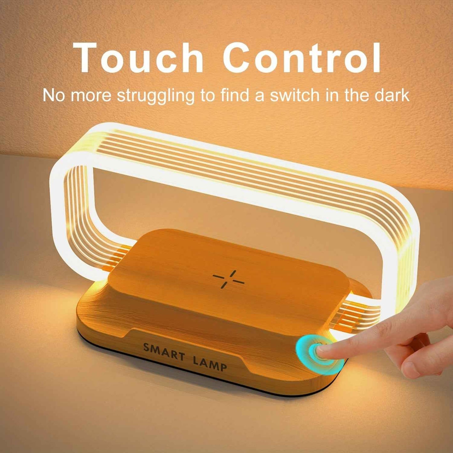 10W wireless charging lamp with touch control and stylish design for modern spaces