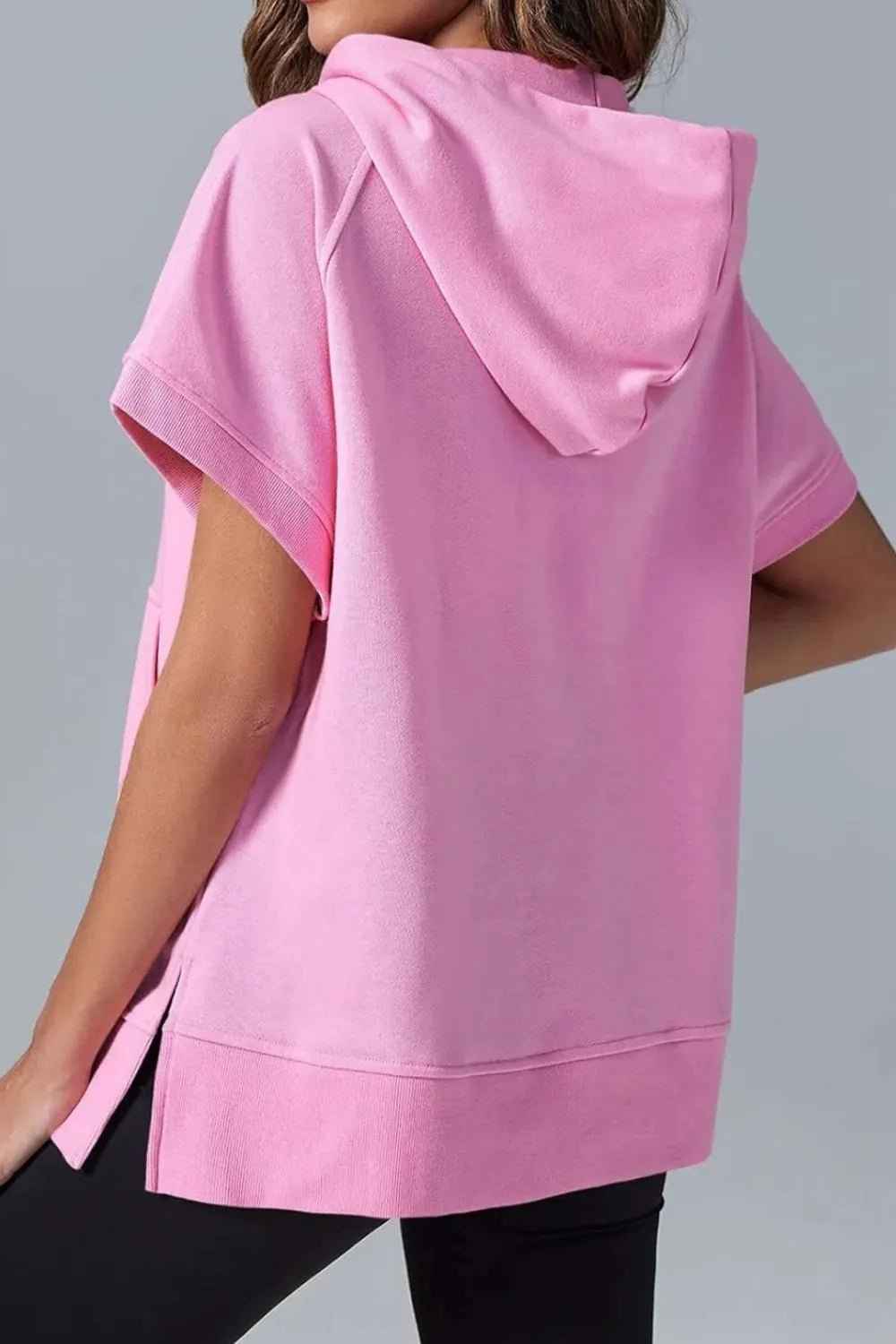 Casual Hooded Sweatshirt Light Pink Polyester